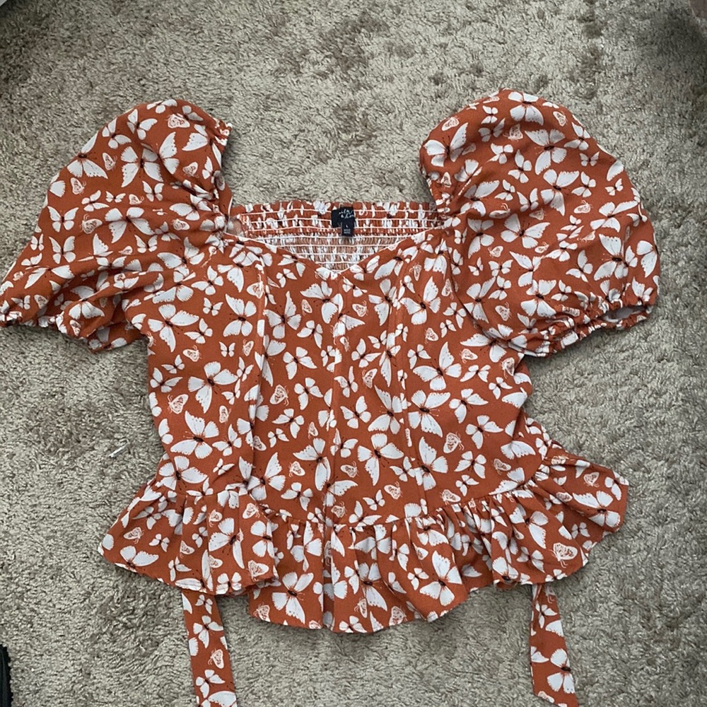 Orange Butterfly Top
